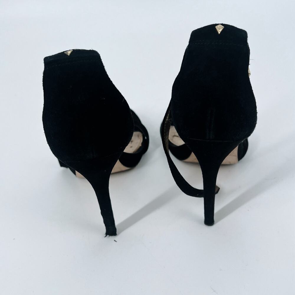 Sam Edelman Eleanor Black Suede Sandal Heels Size 8 - Picture 4 of 5
